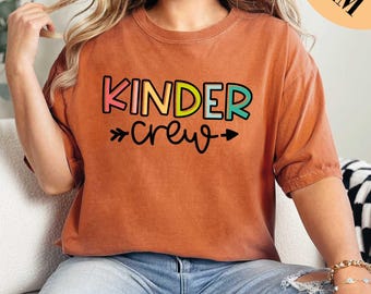 Kinder Crew Shirt, Kindergarten Teacher Group Shirt, Kinder Squad, Kinder Teacher Shirt, Comfort Colors Shirt, Kindergarten Shirt, Crew Tee