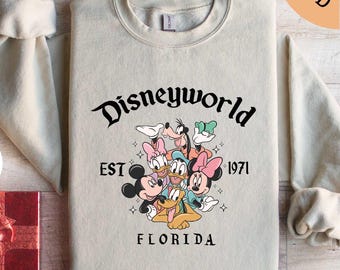 Disneyworld Est 1971 Florida Sweatshirt, Mickey and Friends Shirt, Disney Vacation Sweatshirt, Disneyland Shirt, Disneyworld Sweatshirt
