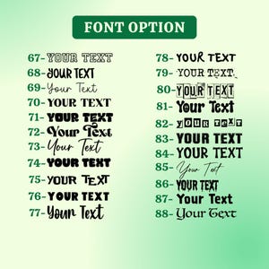 a font option menu with various font styles and sizes, allowing users to choose from a range of options to customize their text.