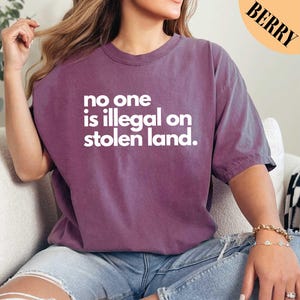 No One Is Illegal On Stolen Land Shirt, Immigration Shirt, Anti Racism Shirt, Activist Protest Shirt, Comfort Colors Shirt, Mental Health