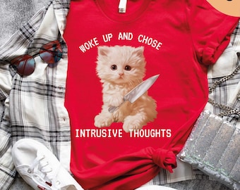 Cat lover T-Shirt, Cat Portrait T-shirt, Popular Meme Shirt, Cringe Funny Dumb Sweater, Funny Meme Shirt, Gift for Her, Pop Meme Shirt