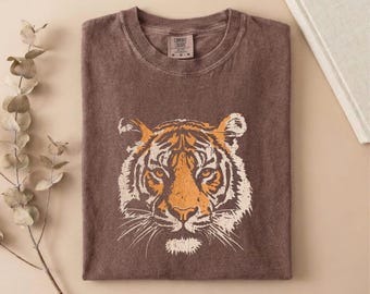 Comfort Colors® Tiger Face T-Shirt, Wildlife Sweatshirt, Big Cat Shirt, Animal Tee, Nature Top, Tiger Lover Gift