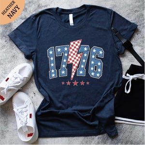 1776 Lighting Shirt, 4th of July Shirt, USA Shirt, Red White and Blue, America Shirt, Patriotic Tee, 4Th July For Women, USA Flag Shirt