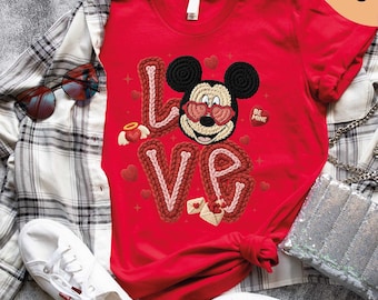 Mickey Lover T-Shirt, Disney Valentine Shirt Gift For Her, Mickey T-Shirt, Valentines Day Sweatshirt, Matching Couple Sweater, Gift for Her