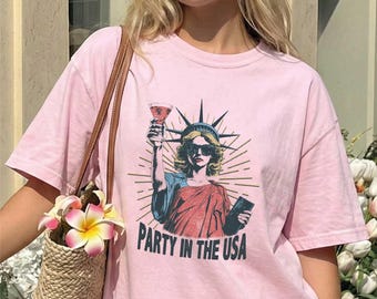 Comfort Colors® Party In The USA T-Shirt, Patriotic Shirt, 4th of July Tees, Gift for Women, America Party Tee, USA Top, America Party Shirt