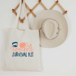 Teacher Survival Kit Tote Bag, Gift for Teacher Tote Bag and Teacher Survival Kit