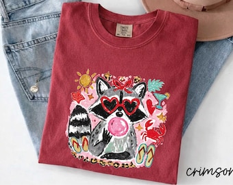 Feral Summer' Raccoon Comfort Colors® T-Shirt, See Ya Soon Raccoon Summer Shirt, Funny Raccoon Summer Vacation Tee, Beach Vibes Shirt