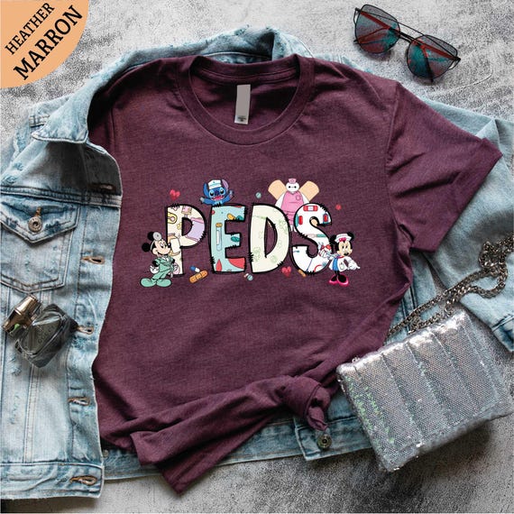 PEDS Nurse Shirt, Disney Pediatrics T-Shirt, Pediatric Nurse Tee, Nurse Gift, Nursing Sweatshirt, Cute Nurse Sweater, Holiday Nurse Shirt