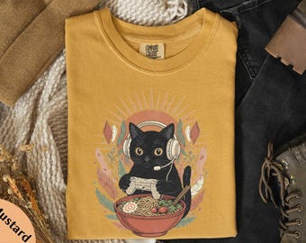 Gamer Cat Comfort Colors® T-Shirt, Gamer Shirt, Gift for Gamer, Husband T-Shirt, Gift for Her, Video Game Sweatshirt, Cat Lover Gifts