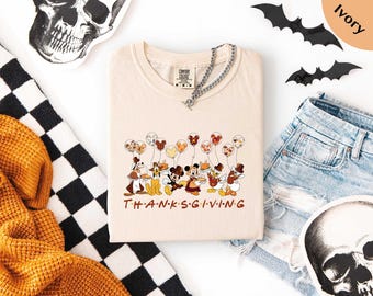 Mickey Mouse And Friends Thanksgiving Comfort Colors® T-Shirt, Happy Thanksgiving Shirt, Disney Thanksgiving Tee, Autumn Shirt, Gift for Her