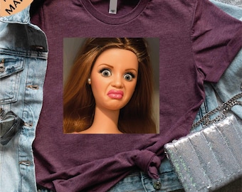 Doll Face Meme T-Shirt, Trendy Sweatshirt, Weird Shirt, Sarcastic Tee, Specific Sweater, Birthday Gifts, Fun Unique Doll Shirt, Gift for Her