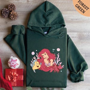 Sudadera con capucha de Ariel de Disney, camiseta de La Sirenita, camiseta de princesa a juego, camiseta de Ariel de Disney, camiseta de princesa de Disney, camiseta a juego de Disney imagen 1