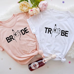 Bachelorette Party Shirts, BRIDE Finger Shirt, TRIBE Finger Shirt, Bridal Party Shirt, Bride Shirt, Bride Tribe Shirt, Bachelorette Tee