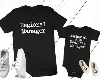 Regional manager shirt, Matching Father Son Shirts, Assistant to the regional manager shirt, Father son matching shirts, Dad son matching