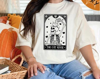 The Cat Lover Tarot Card Shirt, Cat Mom Gifts Shirt, Cat Lover Skeleton Shirt, Cat Lover Gift, Cat Lovers Gift, Cat Shirt, Gift for Her