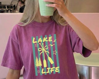 Lake Life Comfort Colors® T-Shirt, Summer Shirt, Boating Tee, Lake Lover Gifts, Summer Vacation, Adventure Tee, Summer Top, River Life Top