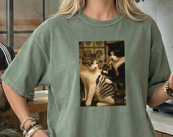 Comfort Colors® Cat Tattoo Shirt, Cat Meme Shirt, Funny Gift Shirt, Cat Mama Shirt, Cat Lover Sweater, Tattoo Artist Cat Sweatshirt