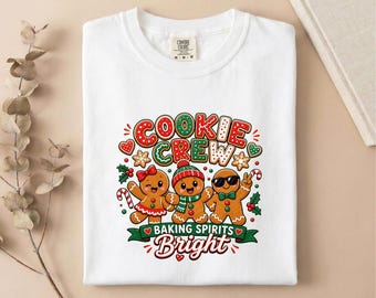 Comfort Colors® Cookie Crew Christmas T-Shirt, Gingerbread Sweatshirt, Baking Shirt, Holiday Tee, Festive Top, Baker Gift