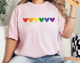 Pride Heart Shirt, Comfort Colors Shirt, Lesbian Shirt, Love is Love Shirt, LGBT Shirt, Pride Shirt, Lesbian Gay Shirt, Rainbow Shirt