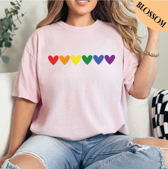 Pride Heart Shirt, Comfort Colors Shirt, Lesbian Shirt, Love is Love Shirt, LGBT Shirt, Pride Shirt, Lesbian Gay Shirt, Rainbow Shirt