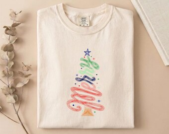 Comfort Colors® Merry Christmas T-Shirt, Minimal Holiday Sweatshirt, Christmas Tree Shirt, Festive Tee, Xmas Top, Holiday Gift