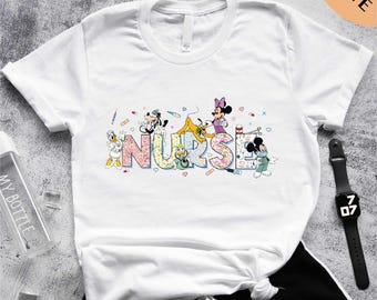 Mickey And Friends Nurse Disney T-Shirt, Nurse Day Shirt, Disneyland WDW Matching Family Shirt, PEDS Shirt, Nurse Day Tee, Nurse Week Shirt