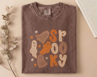 Comfort Colors® Spooky Halloween Ghost T-Shirt, Ghost Shirt, Spooky Season Tee, Halloween Top, Ghost Lover Gifts Sweatshirt
