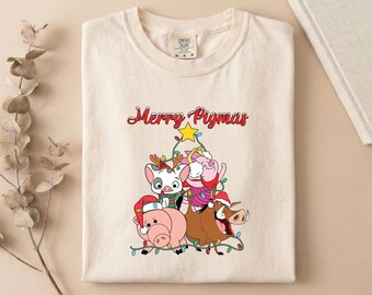 Comfort Colors® Merry Pigmas T-Shirt, Christmas Animal Sweatshirt, Funny Holiday Shirt, Festive Tee, Winter Top, Farm Animal Gift