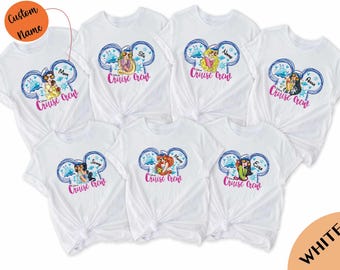 Disney All Princess Cruise T-Shirt, Snow White Rapunzel Cruise Line Shirt, Family Cruise Trip Tops, Let's Cruise Shirt, Adventure Tees