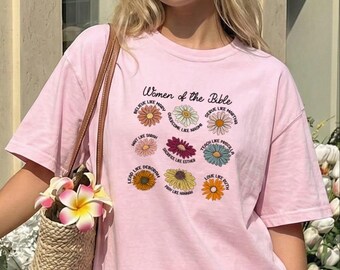 Comfort Colors® Woman of the Bible Daisy T-Shirt, Christian Shirt, Faith Based Sweater, Inspirational Top, Bible Verse Tee, Jesus Sweatshirt
