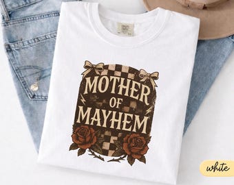 Comfort Colors® Mother of Mayhem T-Shirt, Mom Life Shirt, Feral Moms Social Club Tee, Cool Edgy Mama Sweater, Cool Mom Tee, Sarcastic Mom