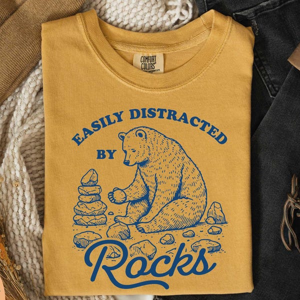 Easily Distracted By Rocks Comfort Colors® T-Shirt, Geology Shirt, Rock Lover Gifts, Rock Collector Sweatshirt, Geologist Tee, Gift For Her