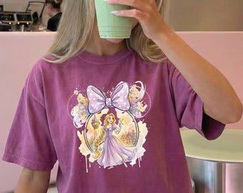 Disney Tangled Rapunzel Coquette Comfort Colors® T-Shirt, Disney Princess Rapunzel Shirt, Lost Princess Tee, Magic Kingdom, Disneyland Trip