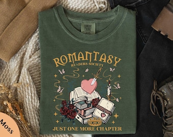Romantasy Readers Society Comfort Colors T-Shirt, Book Lover Shirt, Romantasy Reader Gifts Shirt, Fantasy Romance Book T-Shirt, Dark Romance