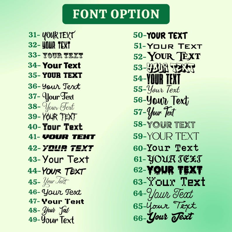 a green and black font with a green background