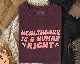 Healthcare Is A Human Right Comfort Colors T-Shirt, Artsy Matisse Inspired Floral Activism Shirt, Radicalized by Basic Decency Sweatshirt
