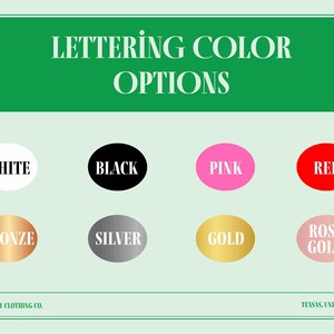 a set of different color options for different colors