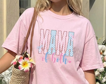 Comfort Colors® Mama Of Both T-Shirt, Mama Shirt, Mother's Day Gifts, Pink And Blue Shirt, Gift For Mom, Mother's Day Top, Baby Shower Gift