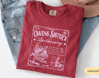 Comfort Colors® Owens Sister's Apothecary T-Shirt, Witchy Herb Botanical Shirt, Witch Sweater, Salt Rosemary Lavender Top, Halloween Sweater