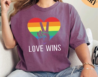 Love Wins Shirt, LGBT Shirt, Pride Shirt, Lesbian Gay Shirt, Love is Love Shirt Men, Love is Love Shirt, Rainbow Shirt, Comfort Colors Tee