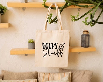 Book Stuff | Canvas Tote Bag, Aesthetic Funny Saying, Sarcastic Tote, Gift for Her, Gift for Him