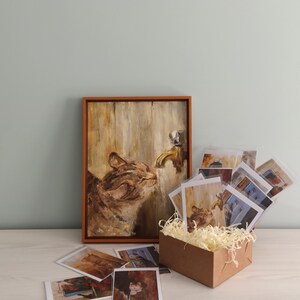 8 pictures with my paintings. Postcards with cats are a great gift for collectors and cat lovers