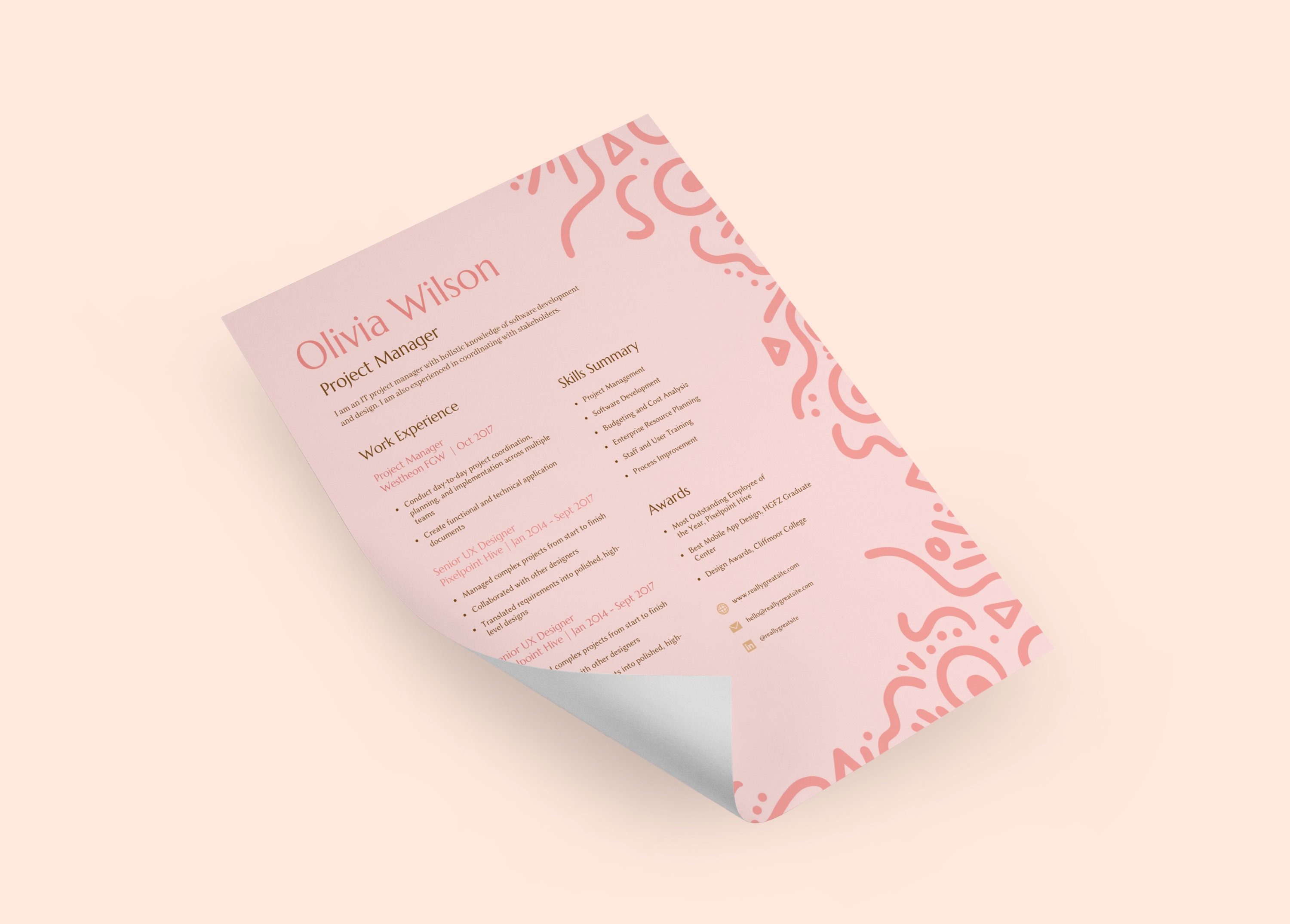 color-block-resume-cv-template-via-canva-4-page-pack-etsy