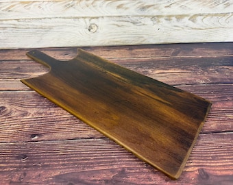 Hand-Carved Rustic Bread & Charcuterie Serving Board – Antique-Style Wooden Kitchen Platter