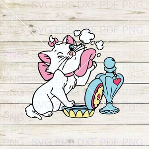 Marie_powdering_her_face_The_Aristocats_016 Svg Dxf Eps Pdf Png、Cricut、カッティングファイル、ベクター、クリップアート - 即時ダウンロード