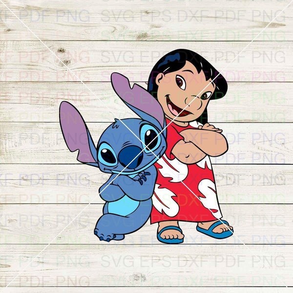 Lilo_And_Stitch_012 Svg Dxf Eps Pdf Png, Cricut, Cutting file, Vector, Clipart - Instant Download