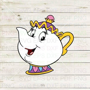 Mrs_Potts_Beauty_And_The_Beast_029 Svg Dxf Eps Pdf Png, Cricut, Cutting-bestand, Vector, Clipart - Instant Download