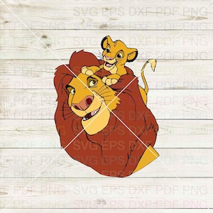 Mufasa_and_Simba_The_Lion_King_007 Svg Dxf Eps Pdf Png, Cricut, Arquivo de corte, Vetor, Clipart - Download instantâneo