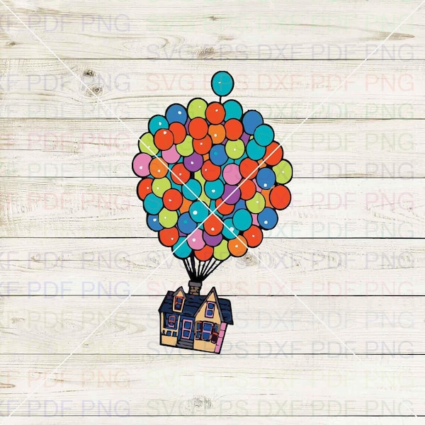 Up_house_balloons_Up_015 Svg Dxf Eps Pdf Png, Cricut, Cutting file, Vector, Clipart - Instant Download