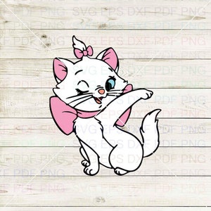 Marie_winking_The_Aristocats_007 Svg Dxf Eps Pdf Png、Cricut、カッティングファイル、ベクター、クリップアート - 即時ダウンロード